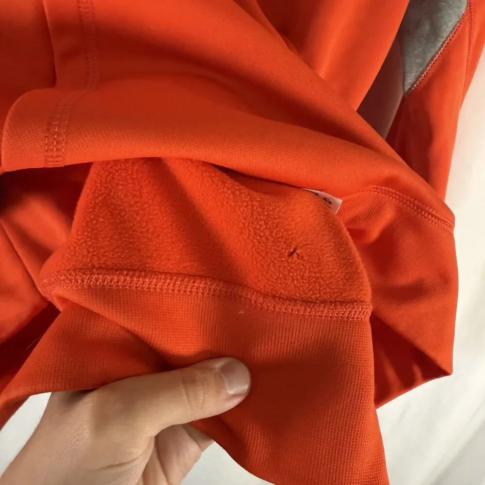 Nike Therma Fit Hoodie Men's Medium Orange Drawstring Pullover Fleece Lined